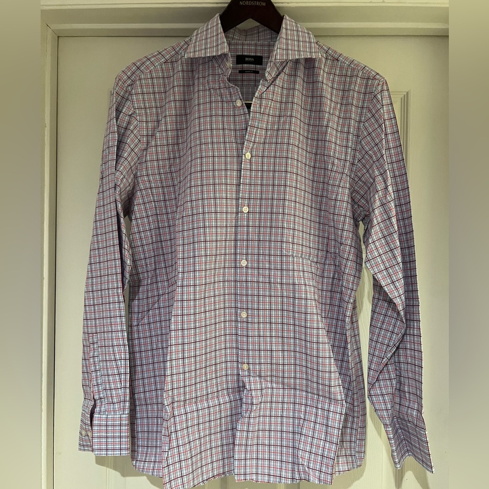 Boss plaid dress shirt